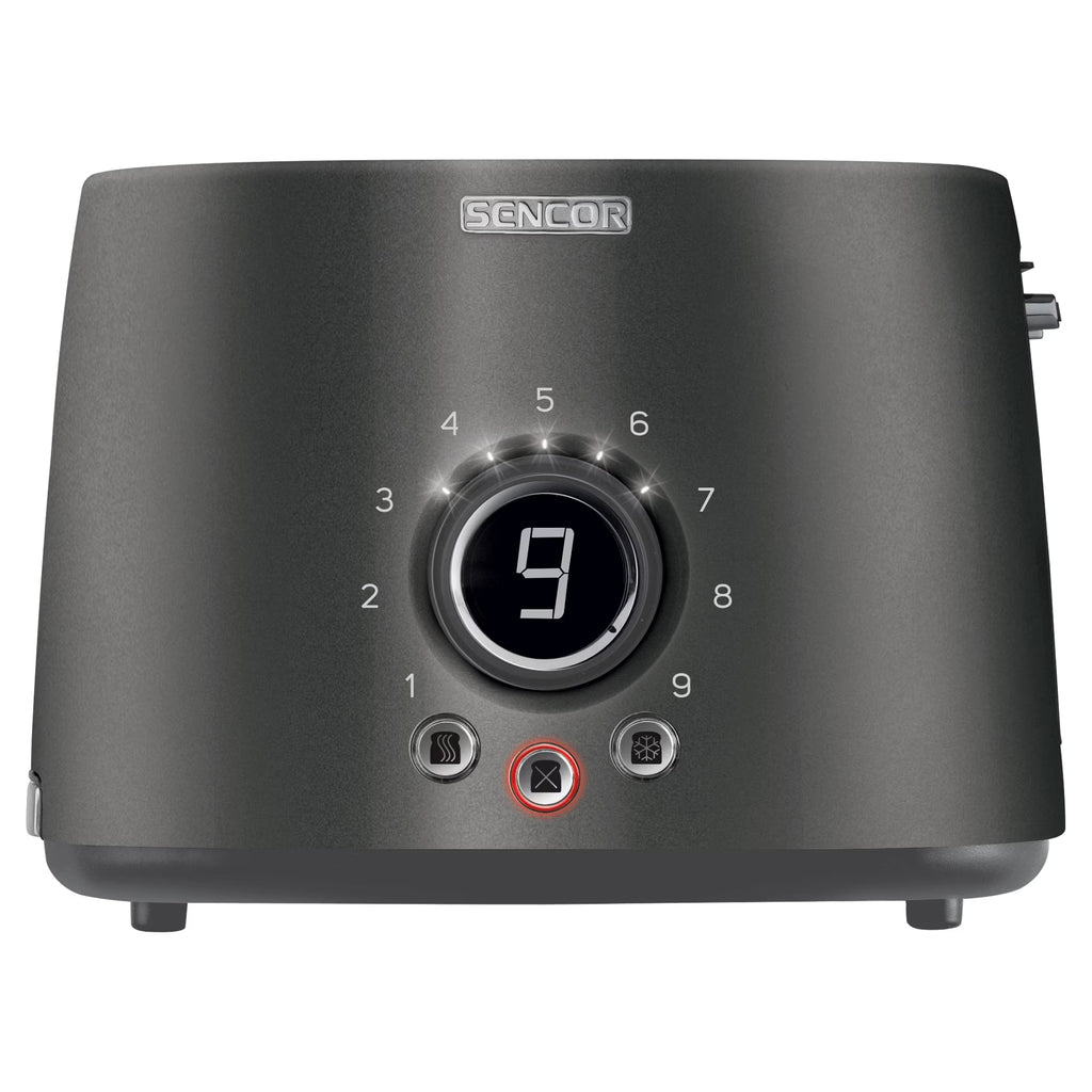 2-slot Toaster with Digital Button and Rack, Black T692274
