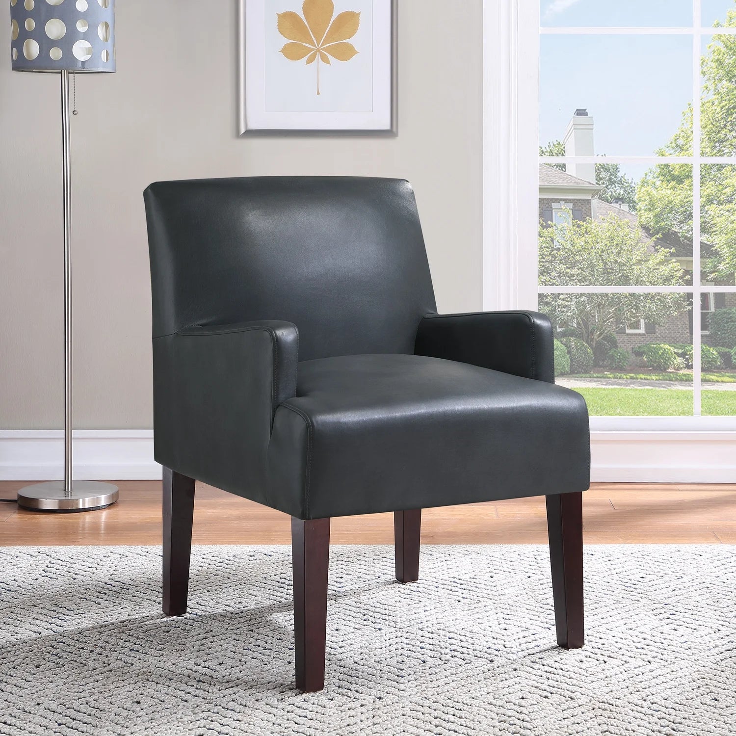 Cream Faux Leather Guest Chair N199
