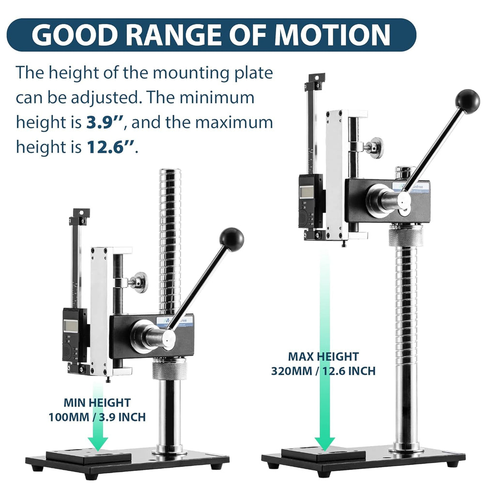 Force Gauge Stand Push Pull Test Stand Lever-Operated Manual Test Stand Stroke 70mm/2.8 with Digital Scale and Clamp x1 I300
