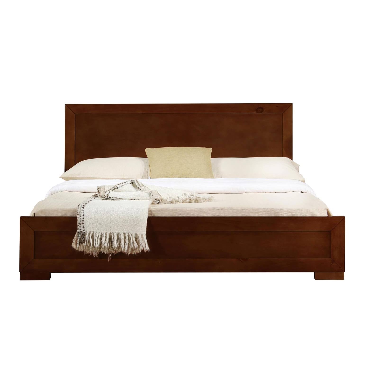 Walnut Wooden Queen Platform Bed J792621