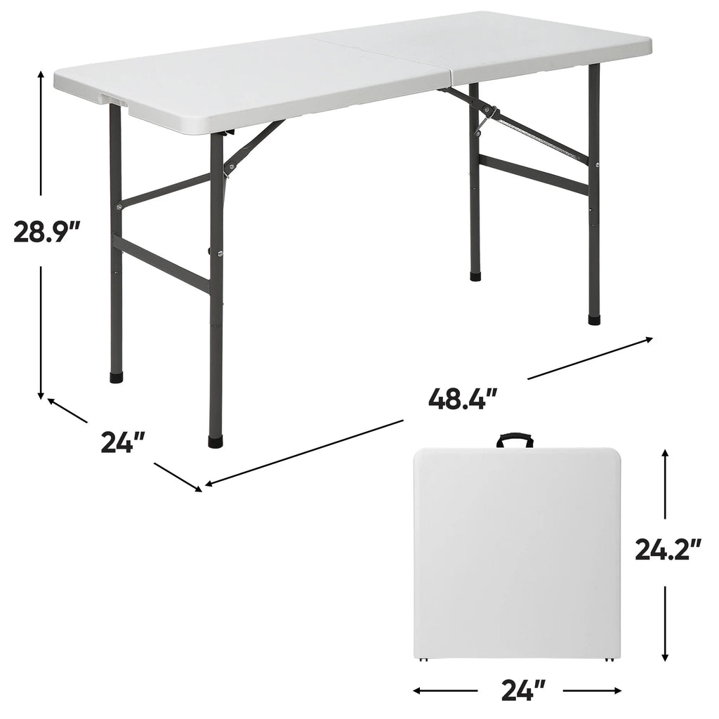 White Plastic Folding Utility Table D963839