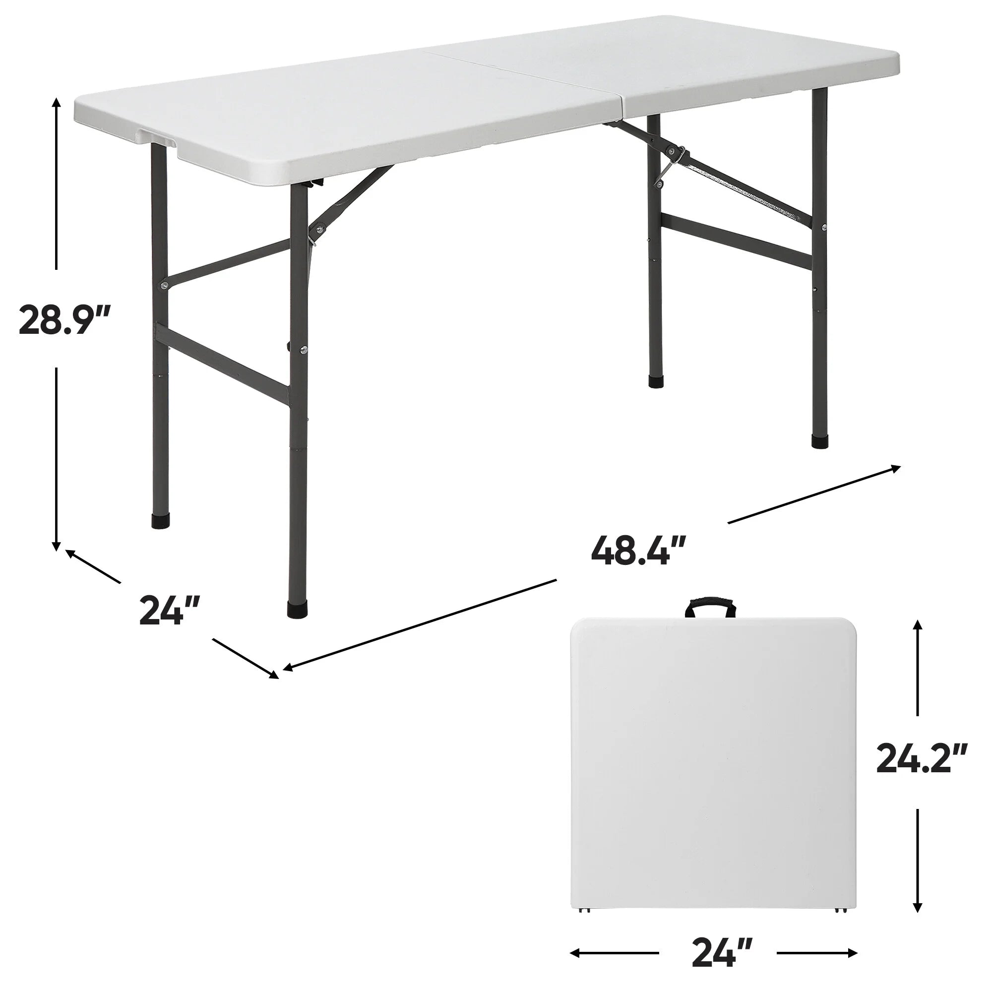 White Plastic Folding Utility Table D963839