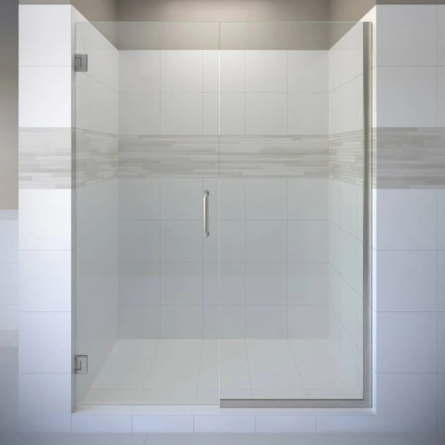72x22 High x 47x22 Wide Pivot Frameless Shower Door with Brushed Nickel Z9245
