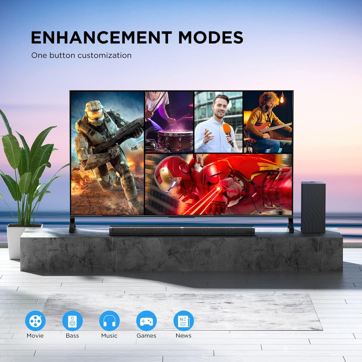 2.1 CH Ultra-Slim Sound Bar with Subwoofer M242962