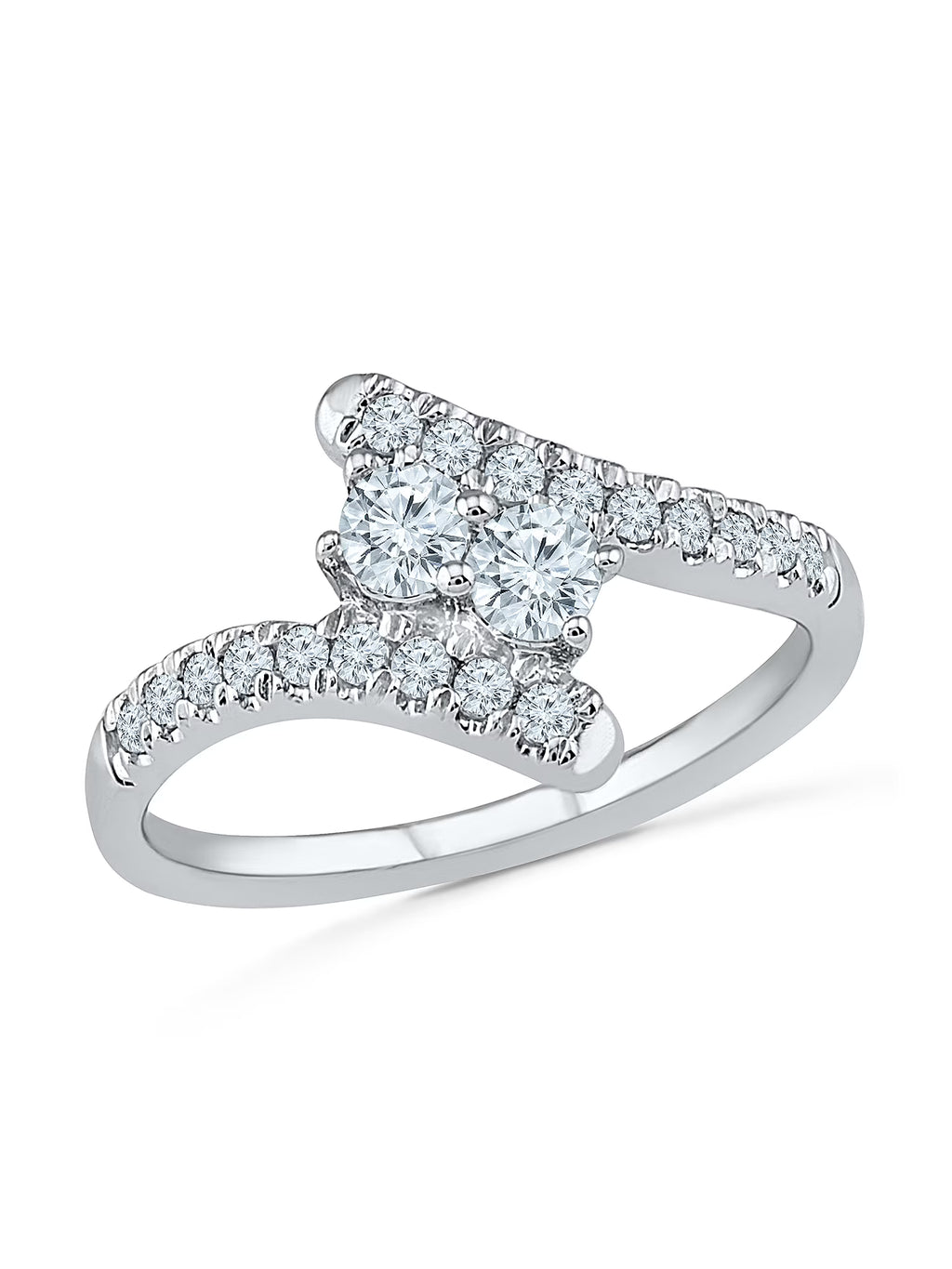 White Gold Two Stone Diamond Ring U387987