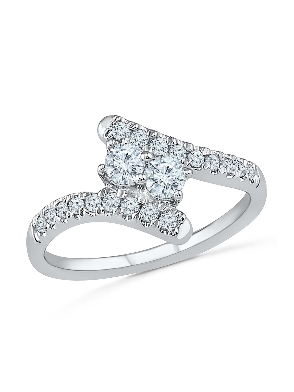 White Gold Two Stone Diamond Ring U387987