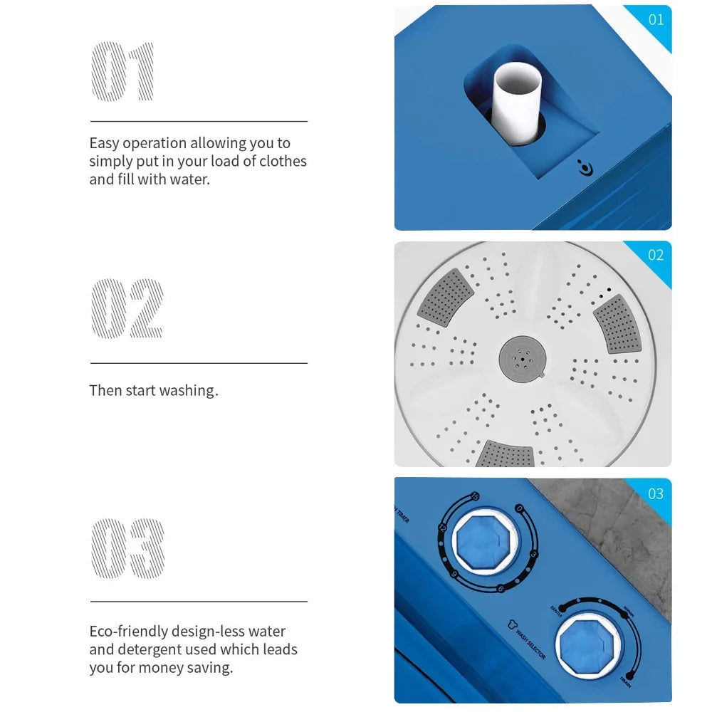 Semi-automatic Twin Tube Washing Machine White & Blue R628328