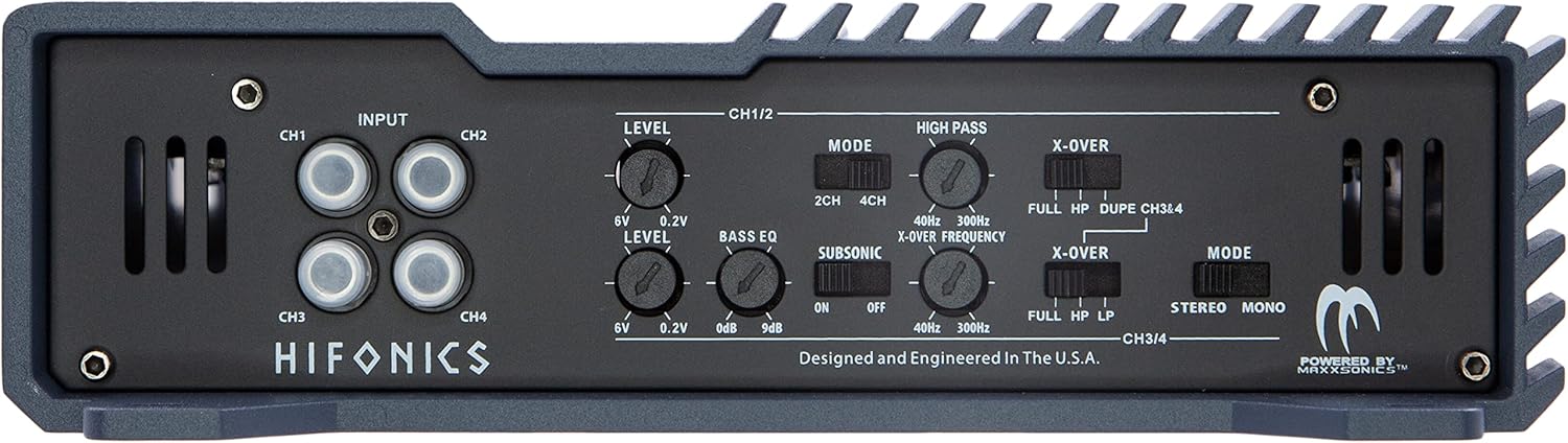 1600 Watt RMS 4-Channel Car Audio Amplifier with Installation Kit Bundle R791997