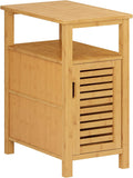 Bamboo 3-Tier Narrow End Table with Storage Shelf X95193