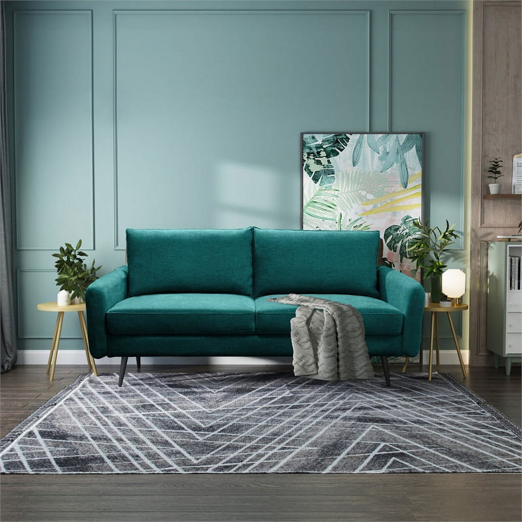 Teal Blue Fabric Sofa N8905