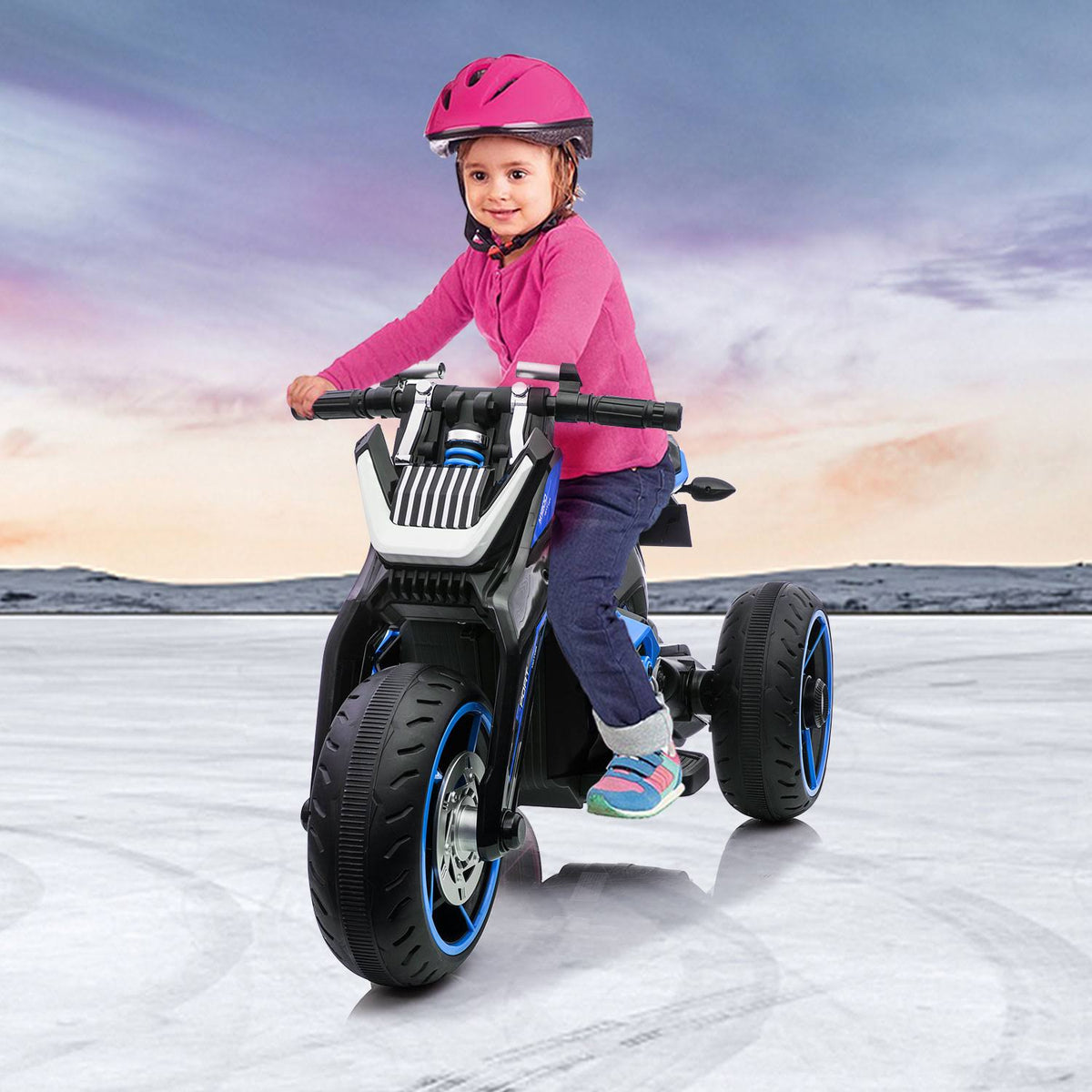 12V Kids Ride on Motorcycle Electric Three-Wheeled Toy Bike Car with MP3 Horns W108