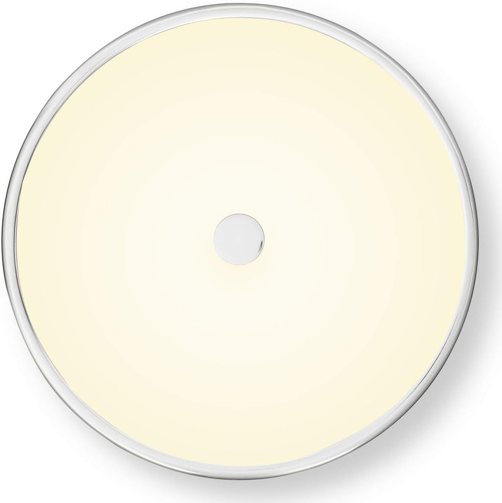 Chrome Flush Mount Ceiling Light, 18 Inch Diameter, LED Bulbs Included, 3000K, 2100 Lumens, Ribbed Glass Shade, Dimmable T56109