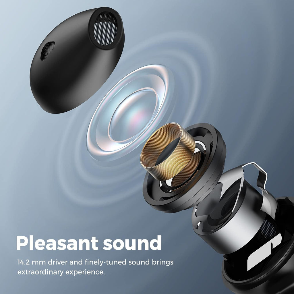 Wireless Earbuds with 14.2mm Driver, Bluetooth V5.2, Four Mic, 17.5 Hrs P414474