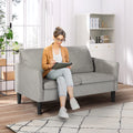 Light Grey Fabric Loveseat Sofa C4684