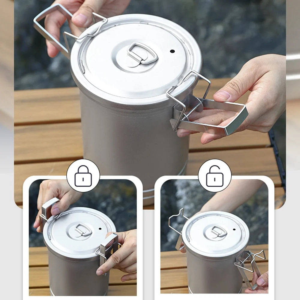Stainless Steel Pot Portable Camping Cookware P990