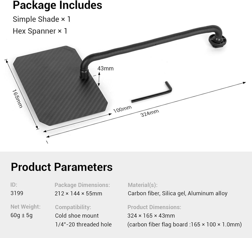 Matte Box for DSLRs and Mirrorless Cameras with Carbon Fiber Flag Board O54008