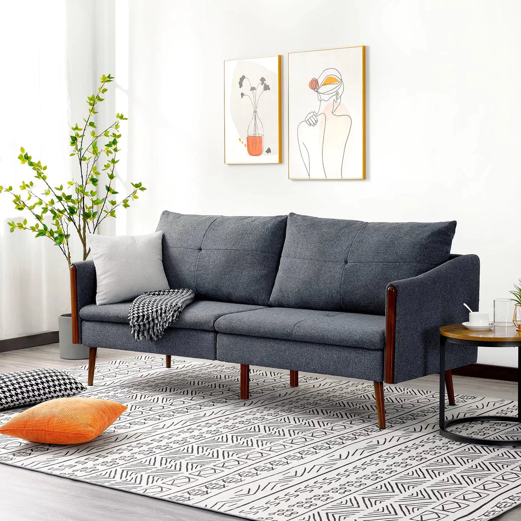 Blue 3 Seater Sofa, 74 Inch S15175