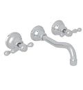 Polished Nickel Wall Mount Widespread Lavatory Faucet F116325
