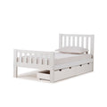 White Twin Bed with Storage Drawers T55132