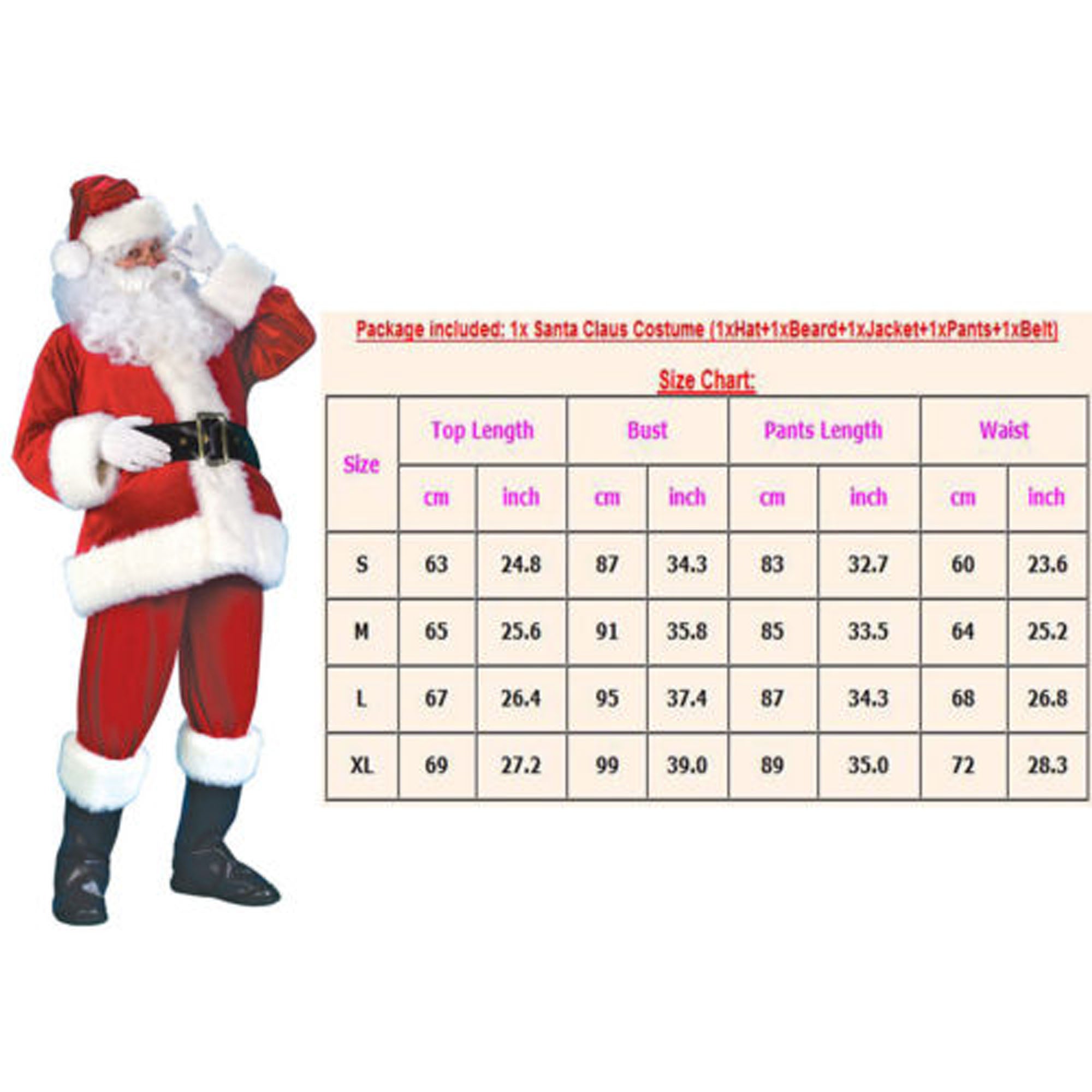 Santa Claus Costume for Adult Men J56280