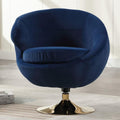 Blue Velvet Swivel Barrel Chair D2941