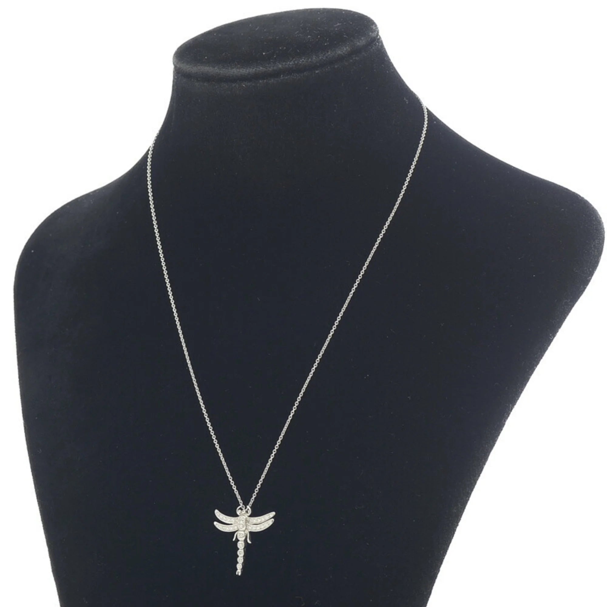 Dragonfly Motif Necklace Pt950 Diamond W172449