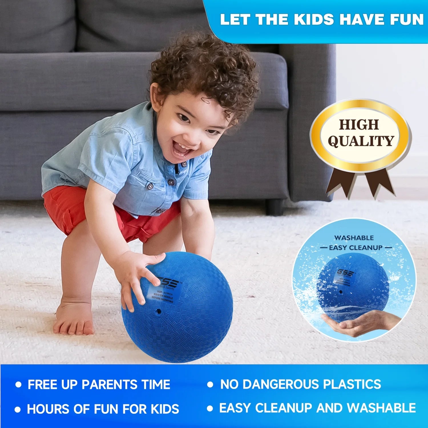 8.5"/10" Inflatable Playground Balls 4 Pack Rainbow Color M701