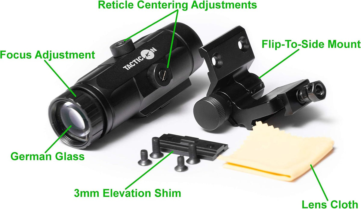 3X Red Dot Magnifier with Flip to Side Mount N58298