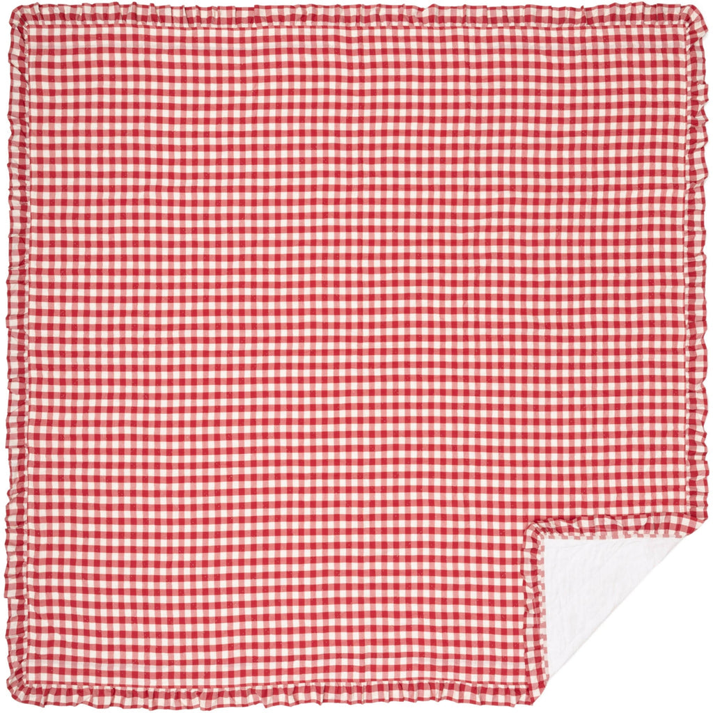 Black Check Ruffled Farmhouse Quilt Coverlet King P345