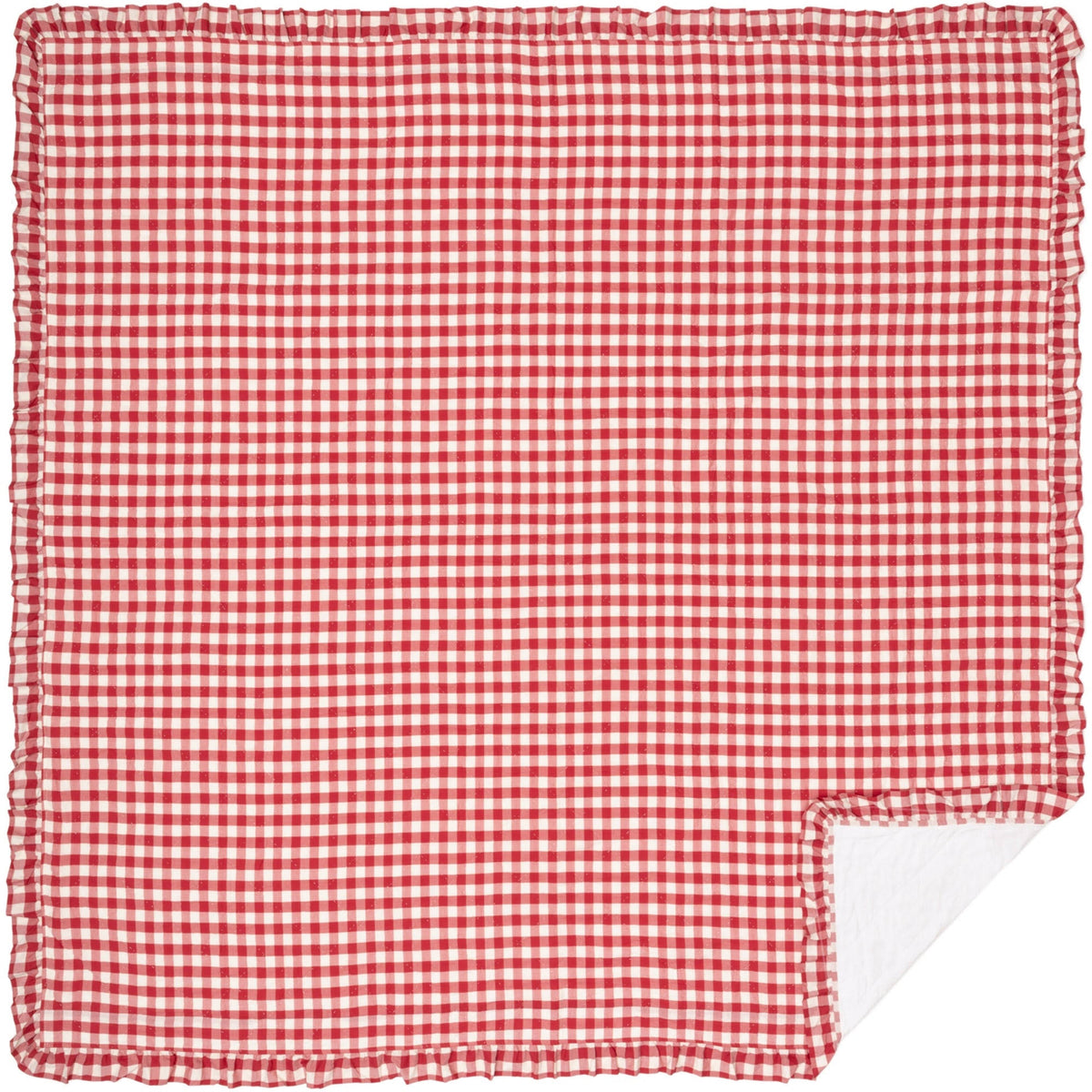 Black Check Ruffled Farmhouse Quilt Coverlet King P345