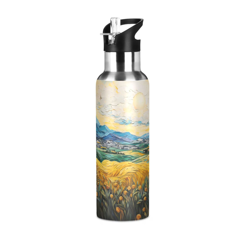 20 oz Insulated Stainless Steel Water Bottle with Straw Lid W821