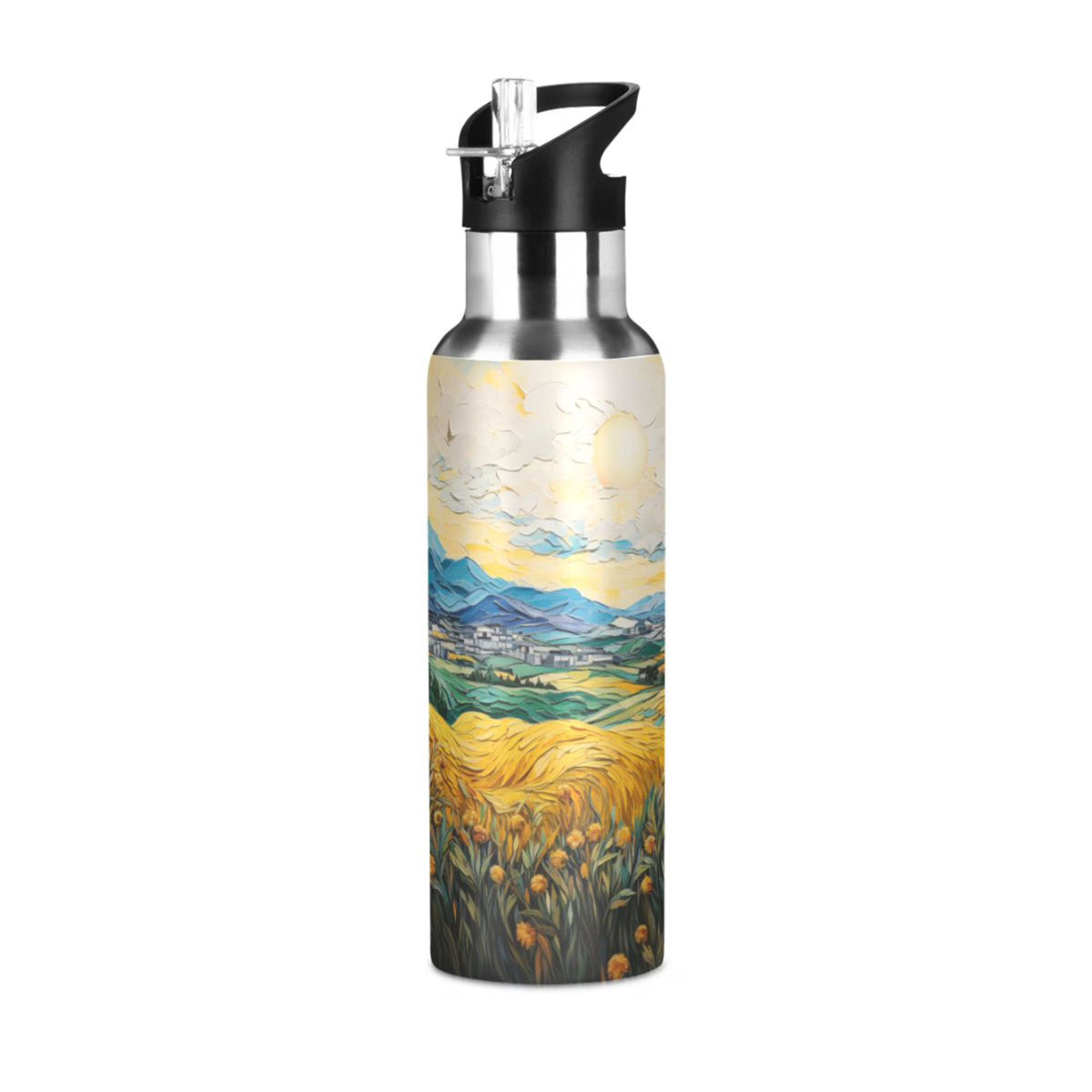 20 oz Insulated Stainless Steel Water Bottle with Straw Lid W821