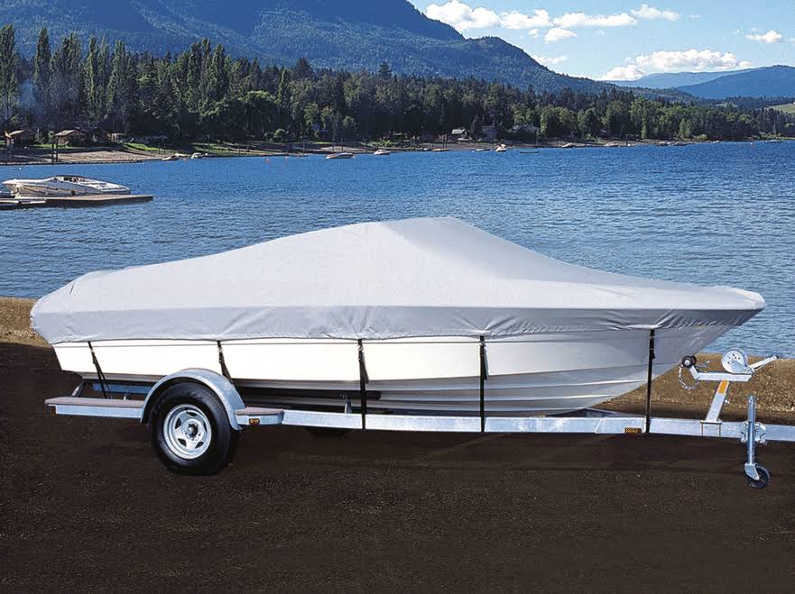 Teal Semi Custom Boat Cover for V-Hull Runabout Wakeboard Tower Outboard O62882