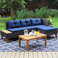 Navy Blue Rattan Patio Sofa Set V96694