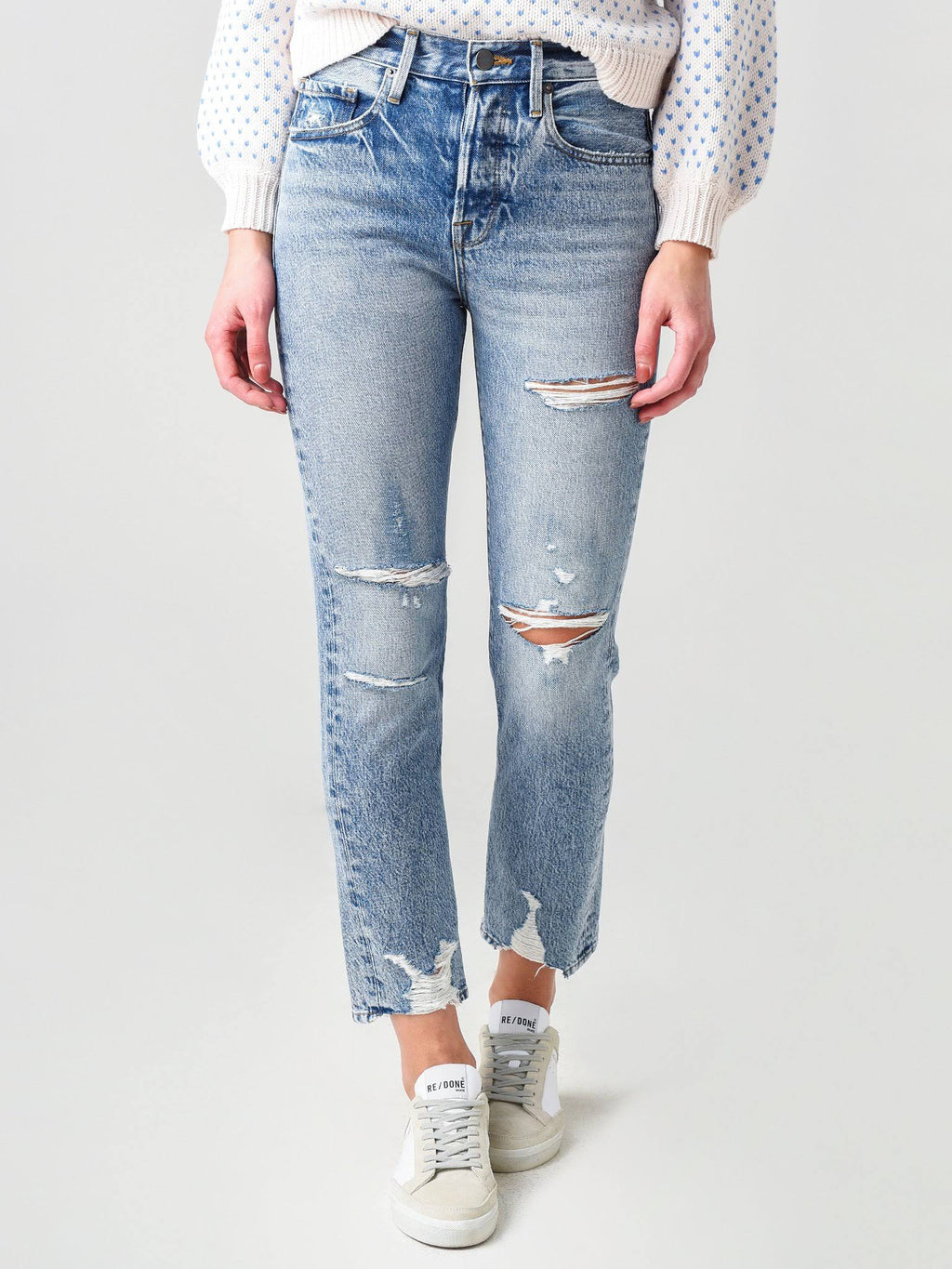 Cascade Blue Rips Size 27 Jeans P1891