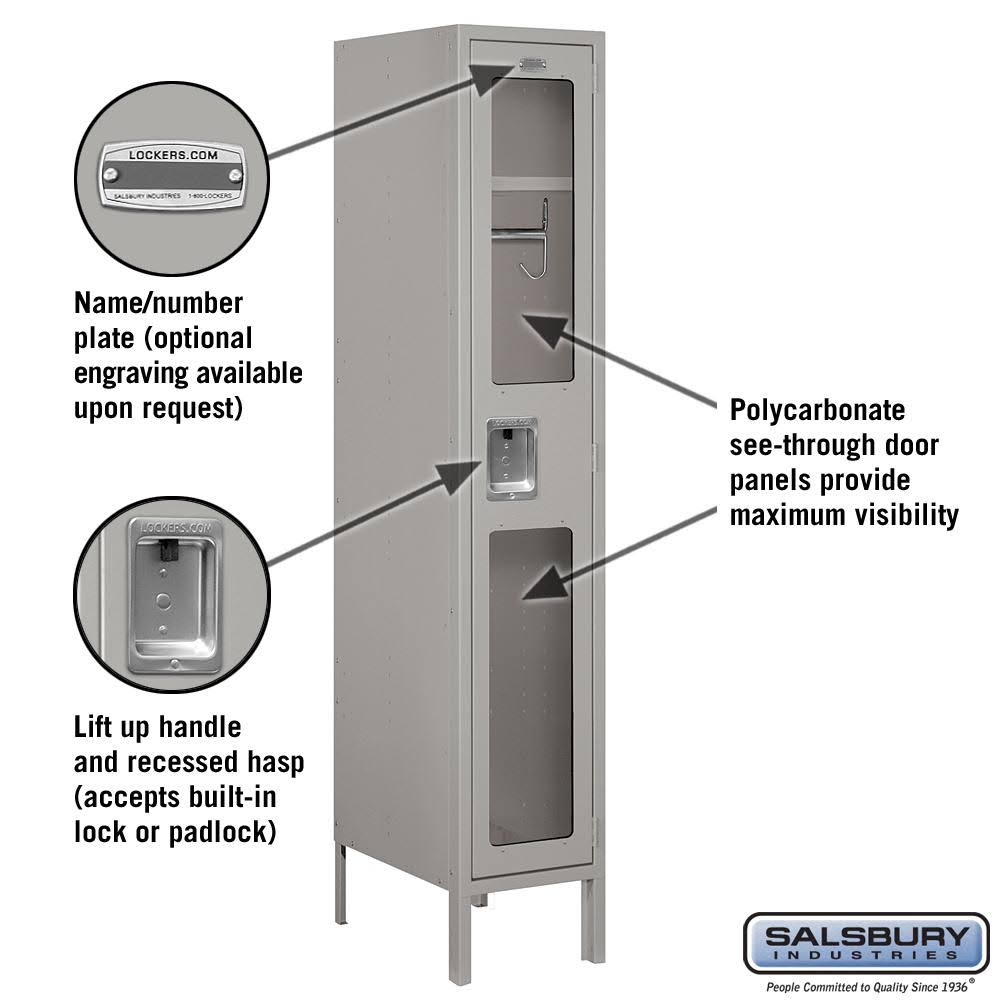 Tan Extra Wide See-Through Metal Locker B814907