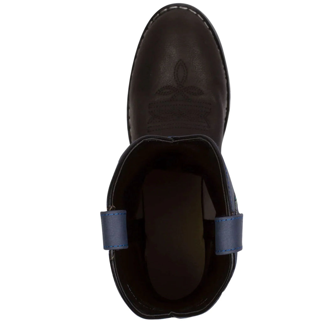 Black/Blue Kids Western Boots P61774