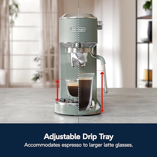 Compact Espresso Machine with Milk Frother Wand, Stainless Steel B145222