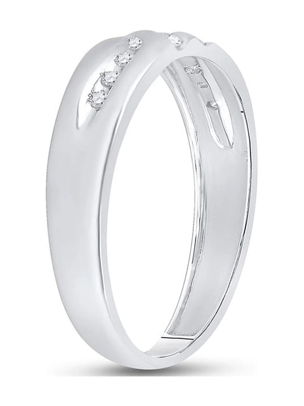 10kt White Gold Mens Diamond Wedding Band Ring 1/8 Cttw Size 8 K233768