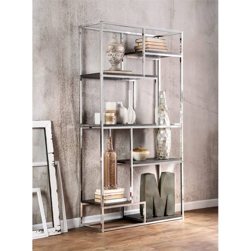 Chrome 6 Shelf Bookcase Q34696