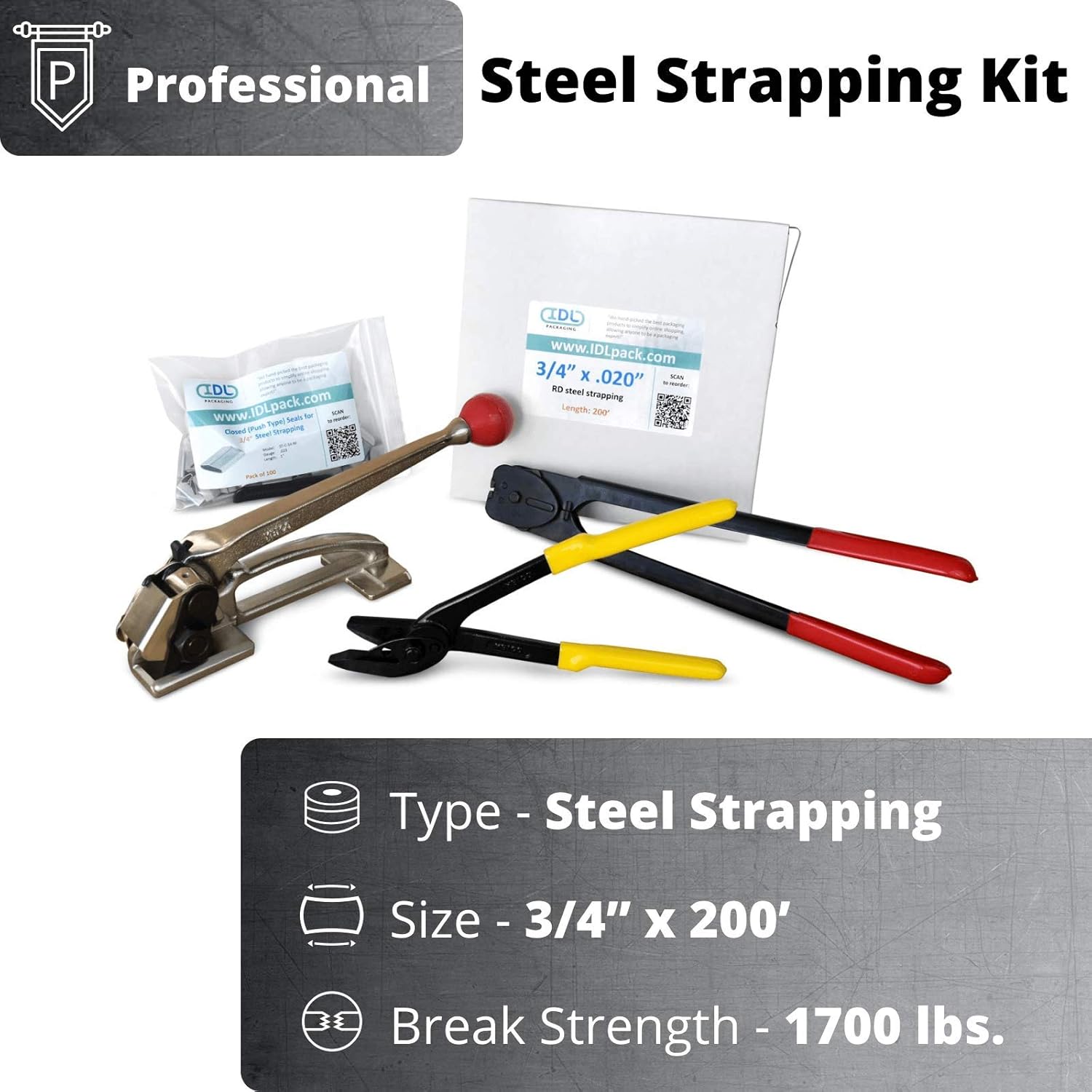 3/4" x 200' Steel Strapping Kit with 1700 lbs Break Strength P292