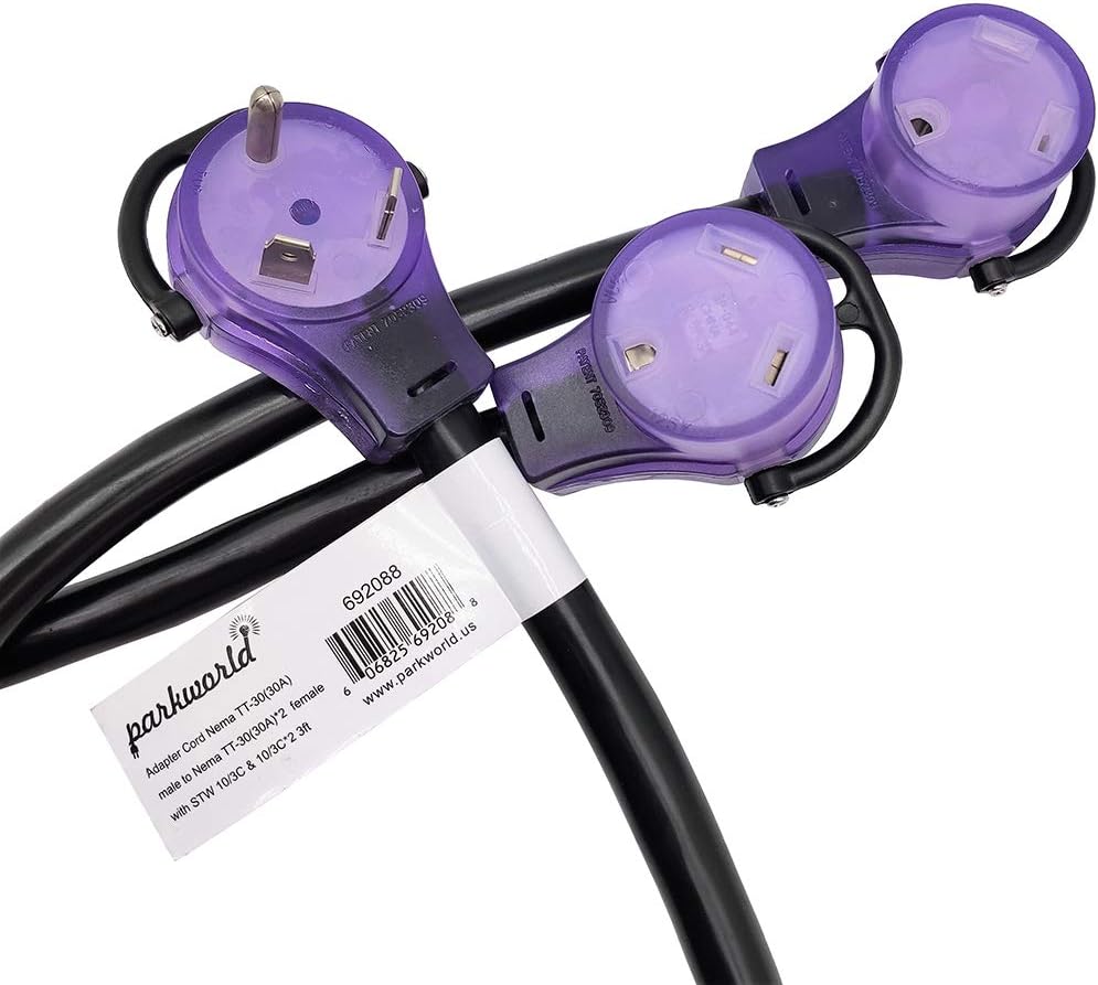 RV 30 AMP Splitter Y Adapter Cord Pack of 2 X7632