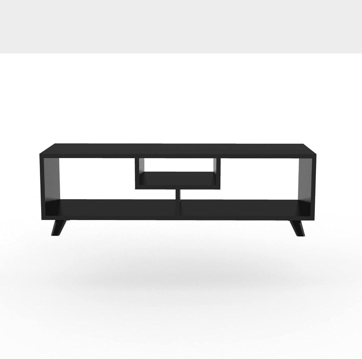 White TV Media Console with Cone Shape Feet E23858