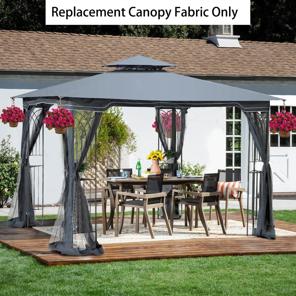 Gray Patio Gazebo Replacement Canopy Top Q7844