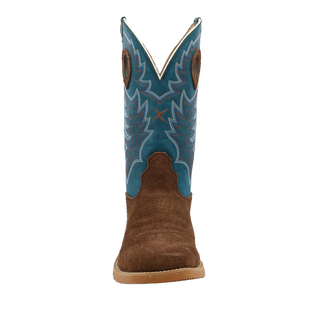 Chocolate Roughout 12in Square Toe Brown Work Boots E48780