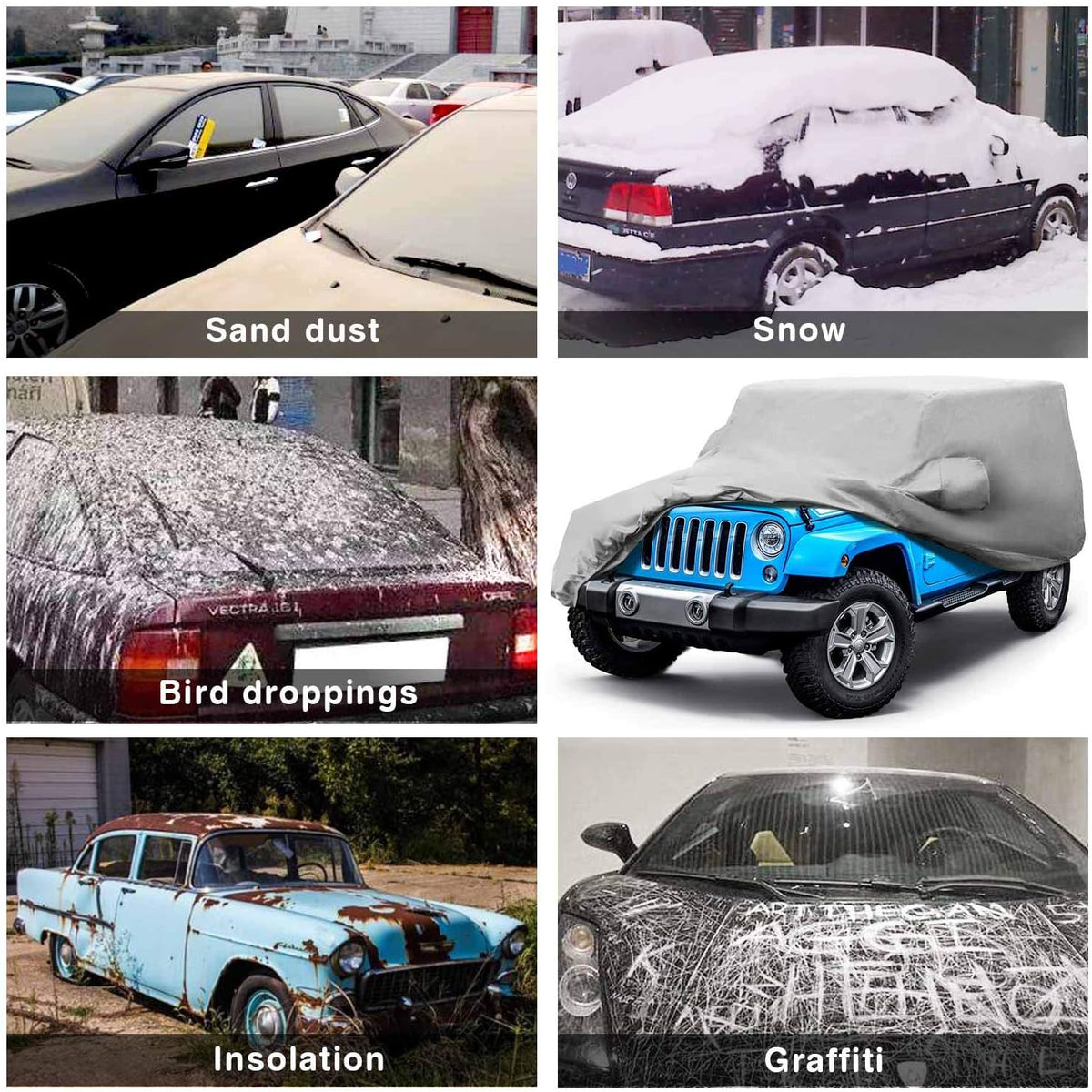 Waterproof Car Cover for Jeep Wrangler 2 Door K3599
