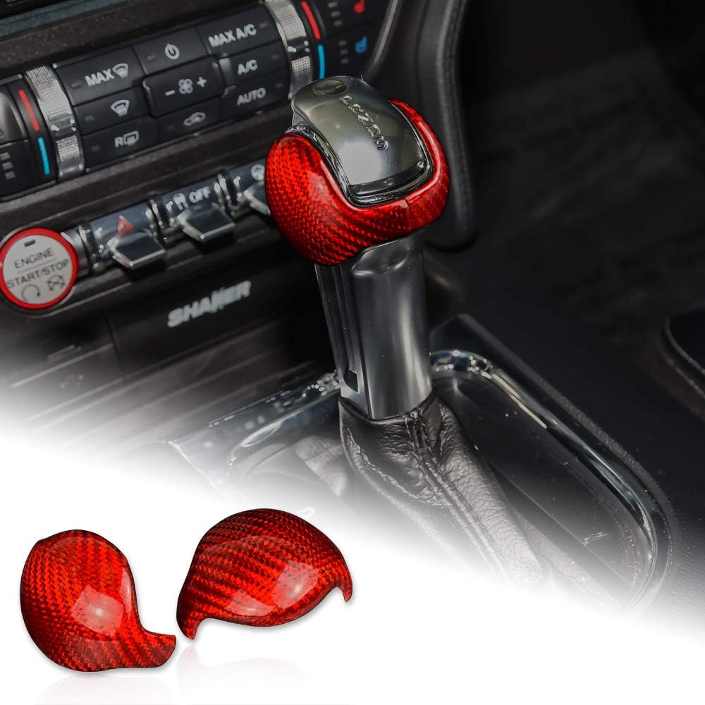 Carbon Fiber Car Gear Shift Knob Cover Pack of 2 I214