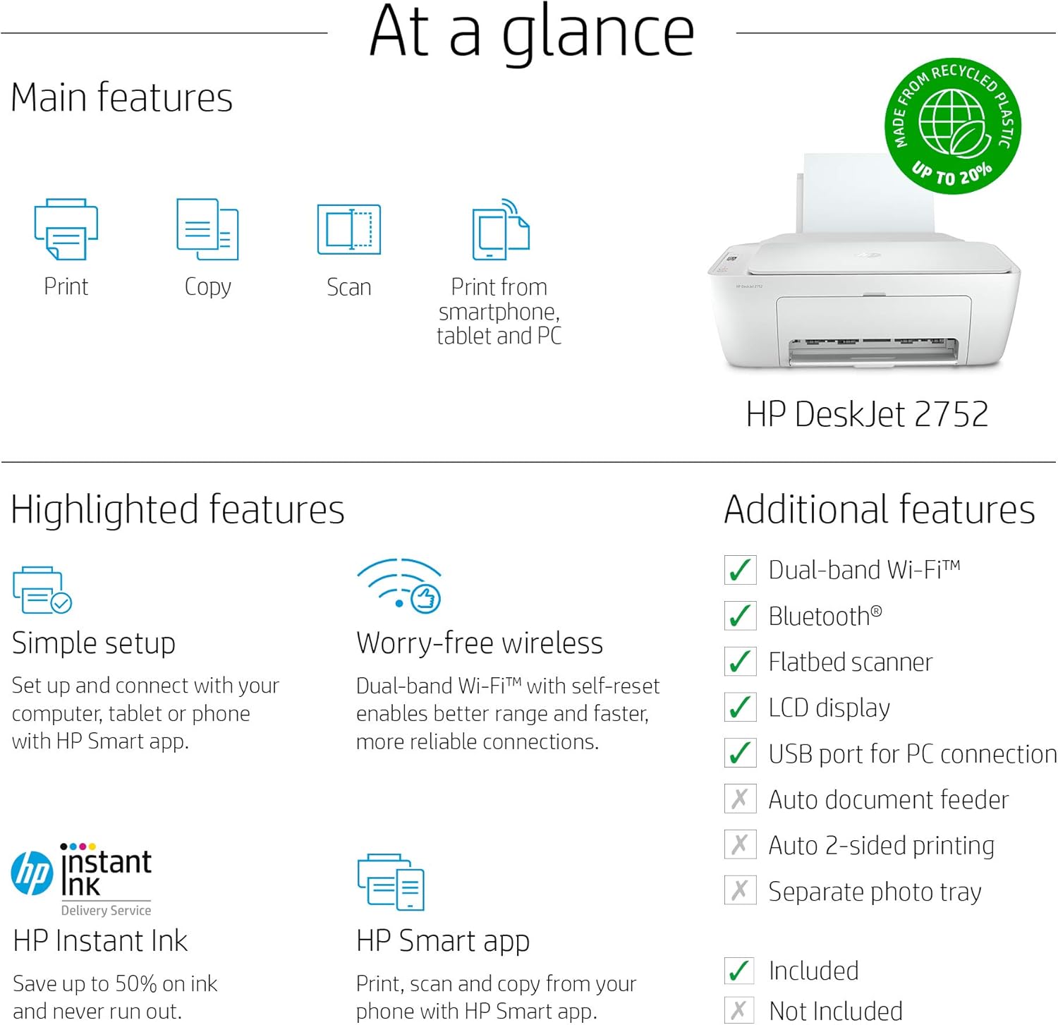 HP DeskJet Wireless All-in-One Color Inkjet Printer F9422
