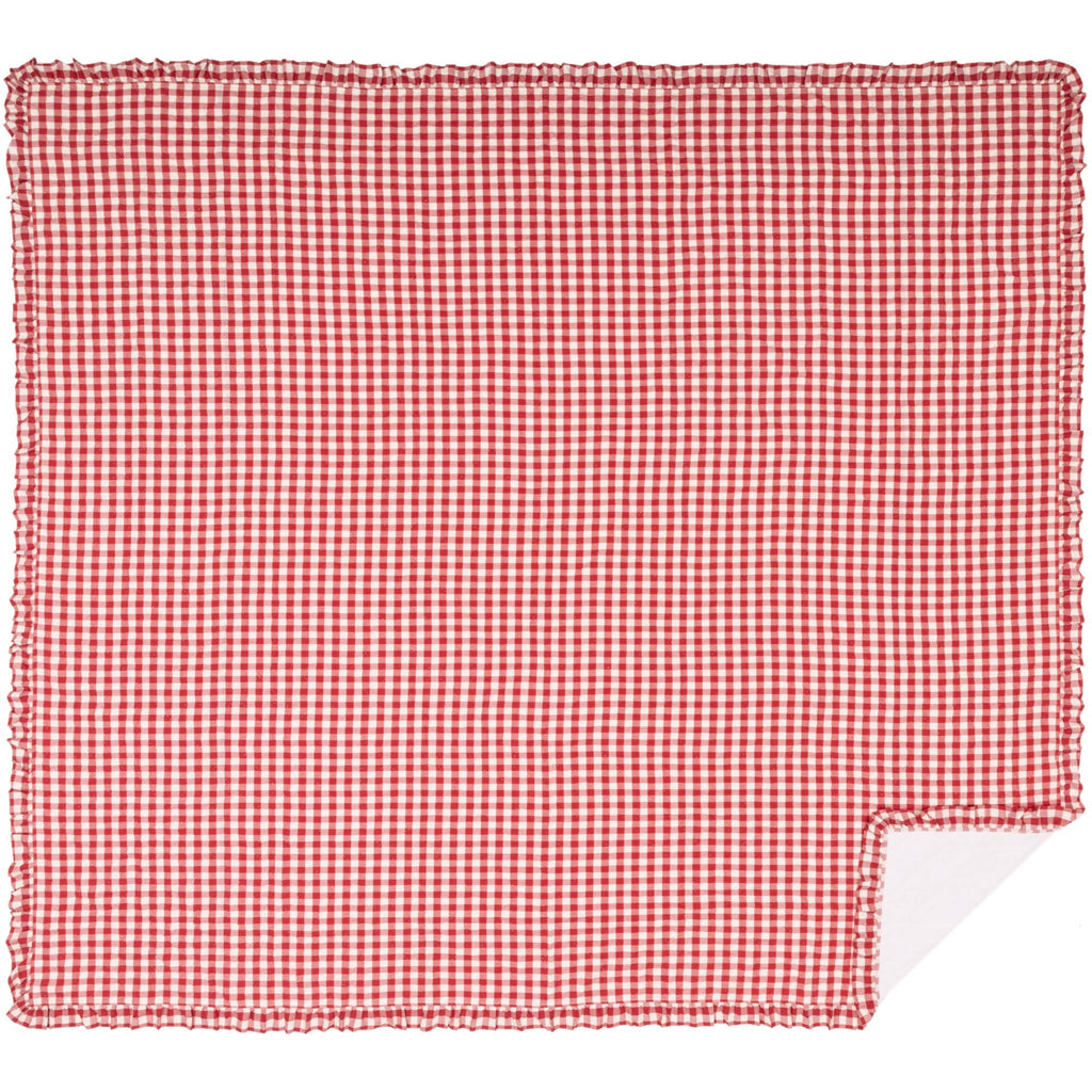 Black Check Ruffled Farmhouse Quilt Coverlet King P345