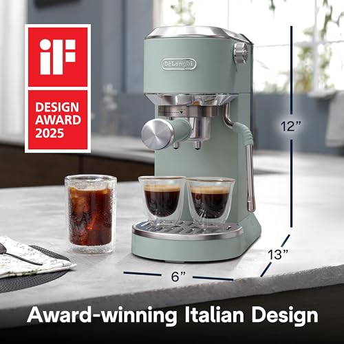 Compact Espresso Machine with Milk Frother Wand, Stainless Steel B145222